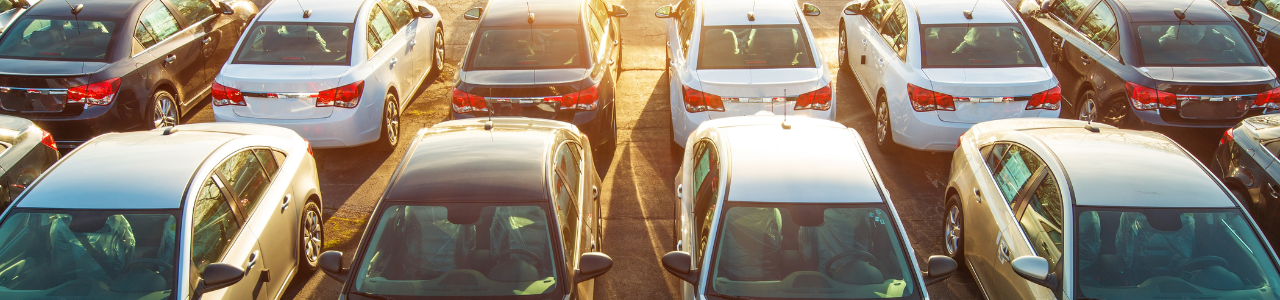 overhead view of parked cars in a lot